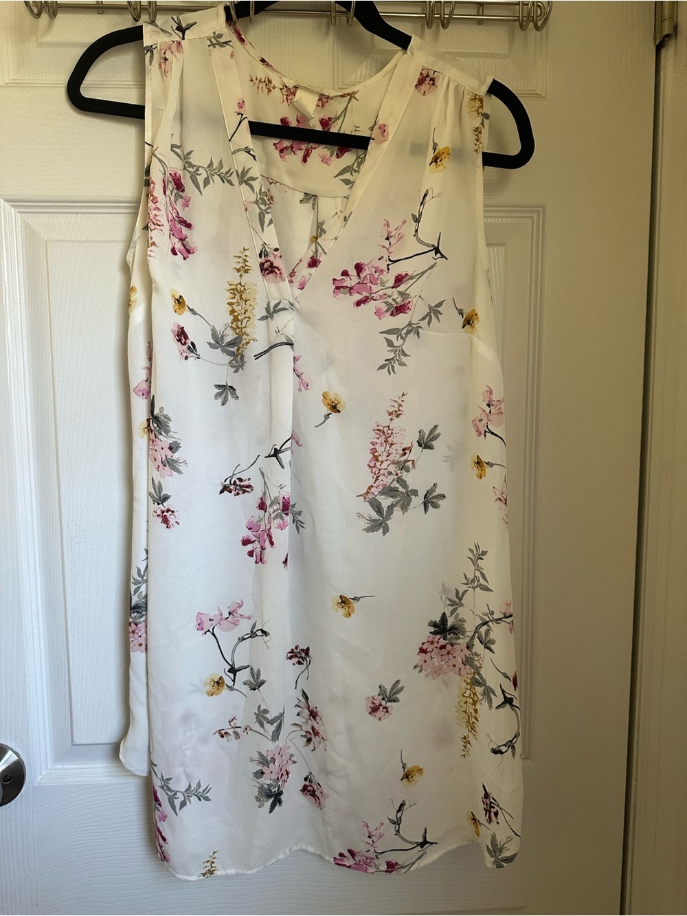 H&M MAMA White Blouse with Pink Floral Print maternity top
